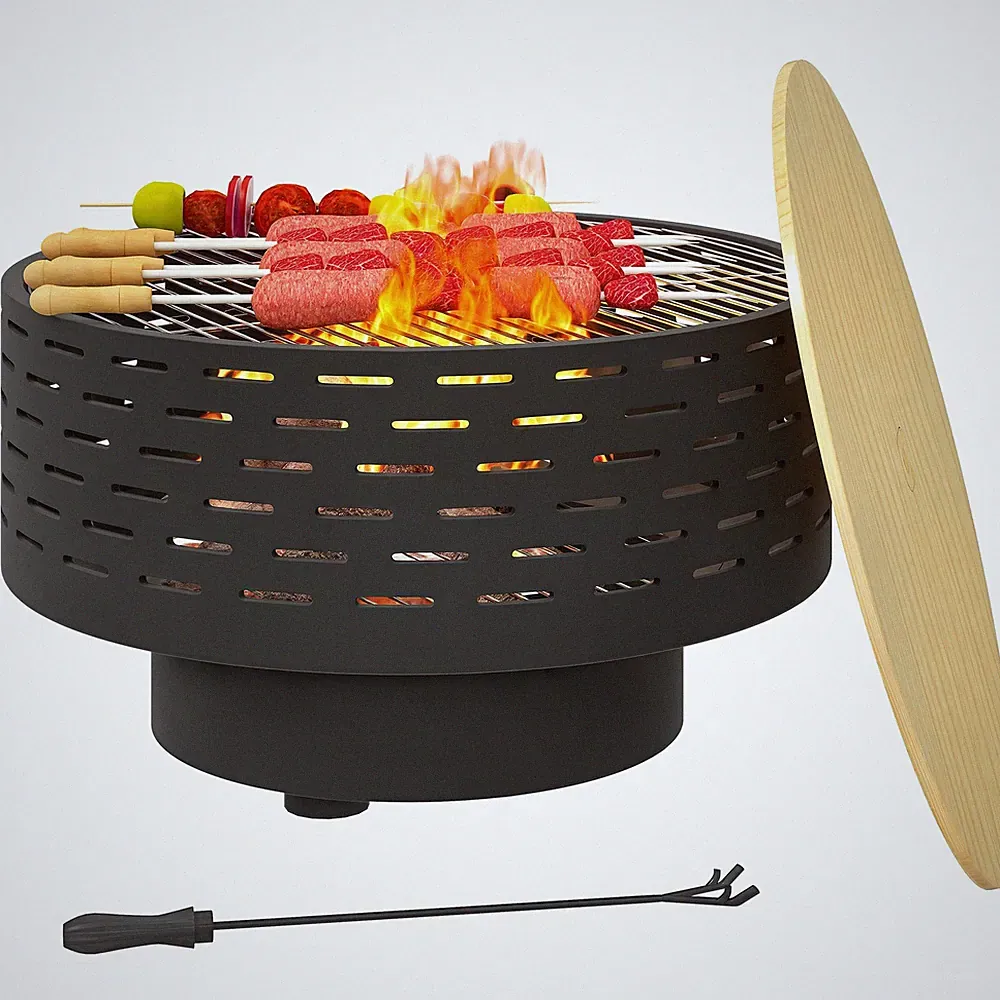 feuerschale edelstahl mit grillrost