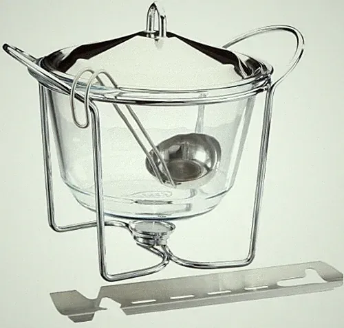 APS 65065 Feuerzangenbowle Set Edelstahl Glasschale Stövchen ca. 4 Liter