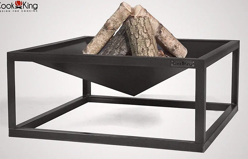 CookKing 111370 Feuerschale Feuerstelle Terrassenschale „SQUARE“ 70x70cm