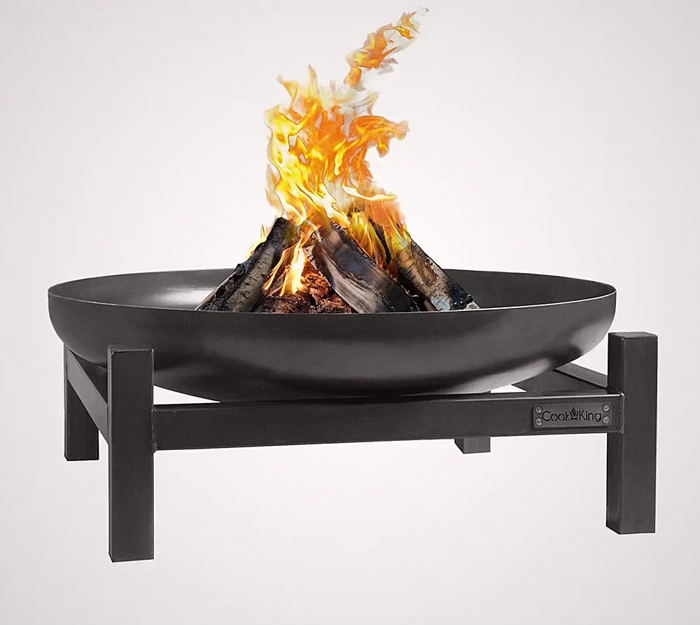 CookKing Panama Feuerschale 80 cm Naturstahl Garten Feuerstelle Schwarz