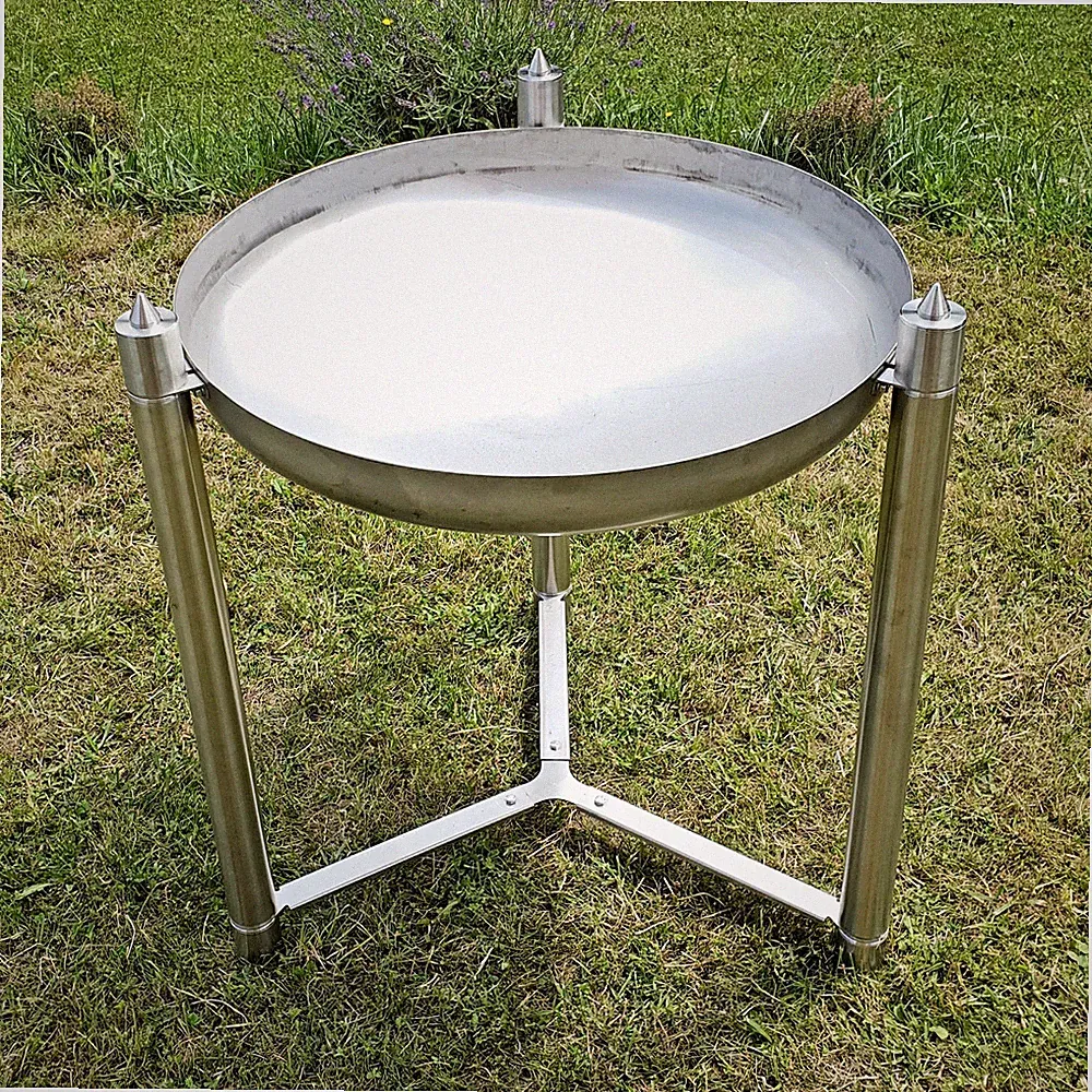 Edelstahl Feuerschale 80 cm mit langen Beinen
