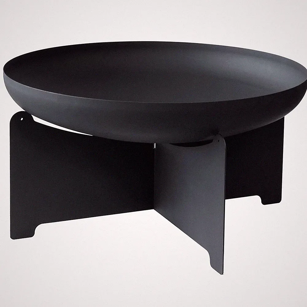 Edelstahl- Feuerstelle 'X 70', schwarz, 40 x 75 cm