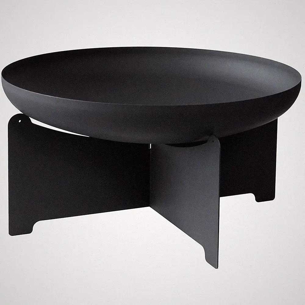 Edelstahl- Feuerstelle 'X 70', schwarz, 40 x 75 cm
