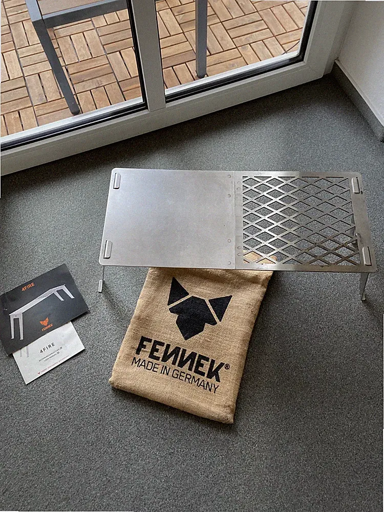 FENNEK 4Fire Grillrost und Feuerplatte für FENNEK Hexagon Feuerschale, Edelstahl