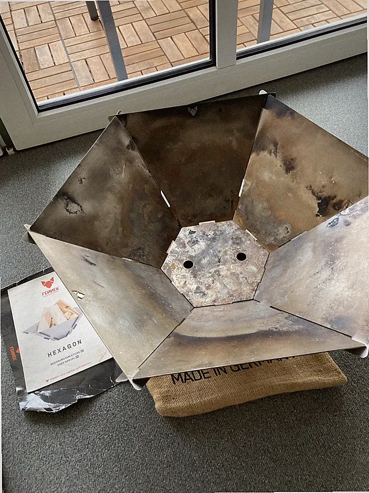 FENNEK Feuerschale Hexagon, Edelstahl