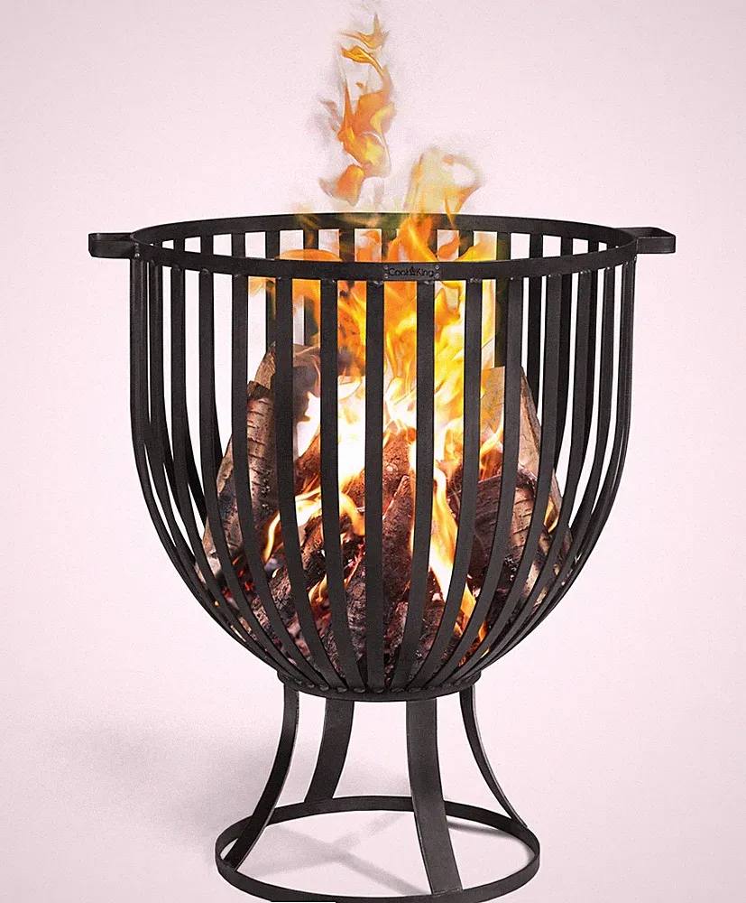 Feuerkorb KATAR Ø 60 cm Feuerschale Feuerstelle Griff Feuersäule Grill Garten