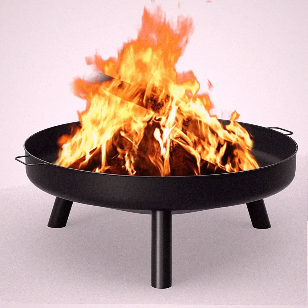 Feuerschale 80 cm Feuerstelle Garten Edelstahl Tragbarkeit Camping Lagerfeuer