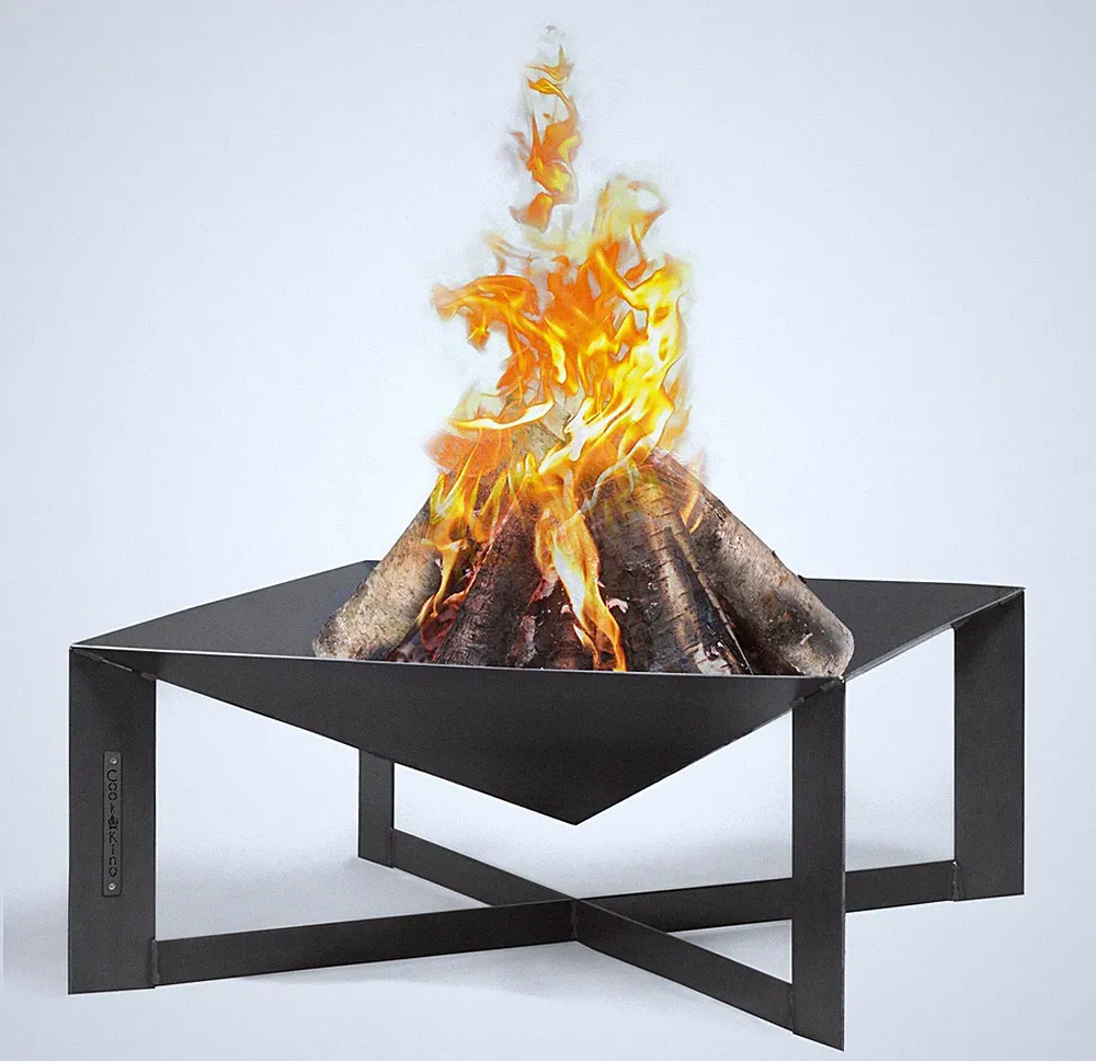 Feuerschale CUBA 70x70cm Feuerstelle 30cm Höhe Feuerkorb Naturstahl Garten anthr