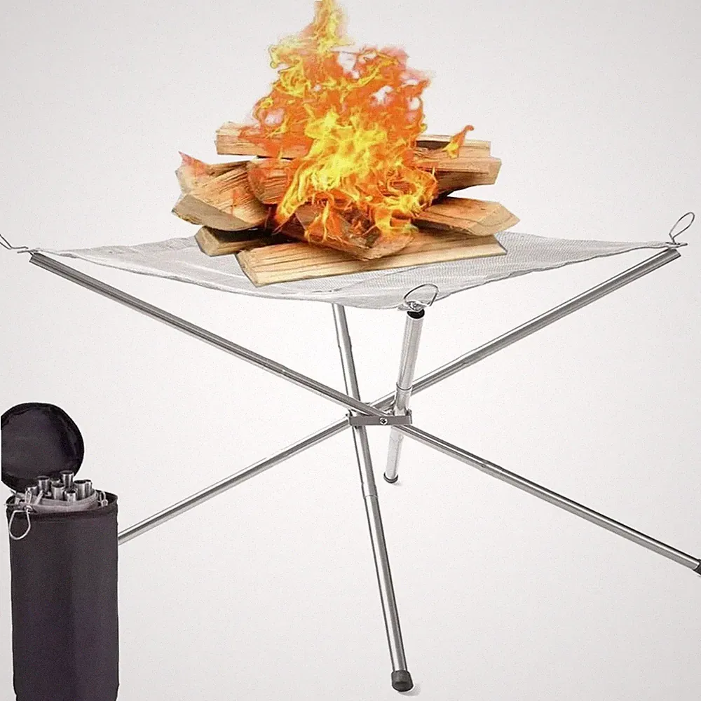 Feuerschale Edelstahl faltbar groß 56cm tragbar camping grill