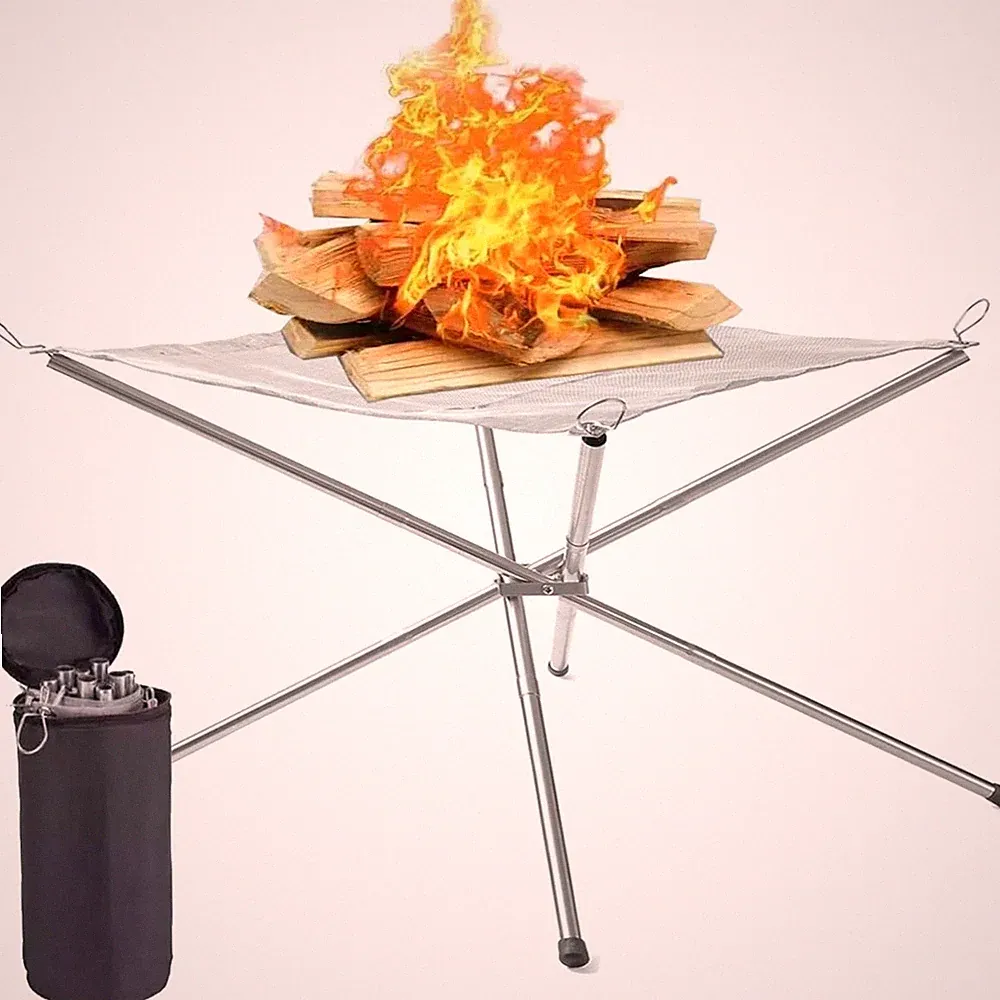 Feuerschale Edelstahl faltbar Tragbar Camping Grills Garten Feuerstelle
