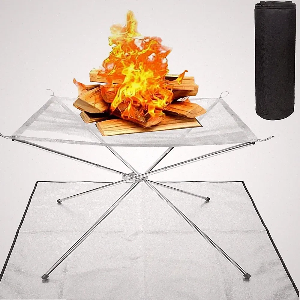 Feuerschale Edelstahl Feuerstelle 56cm Outdoor Camping Garten