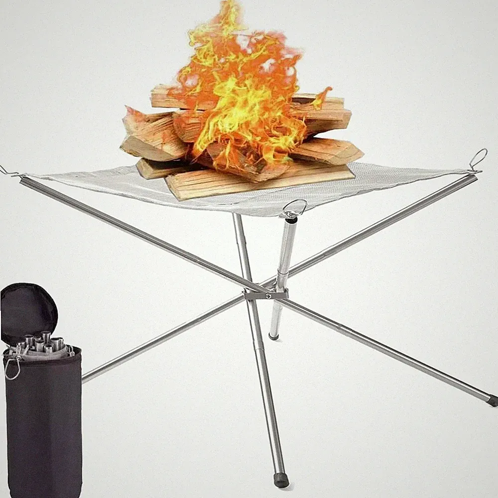 Feuerschale Feuerstelle Camping Grill Gartenskulptur 56cm Edelstahl Outdoor