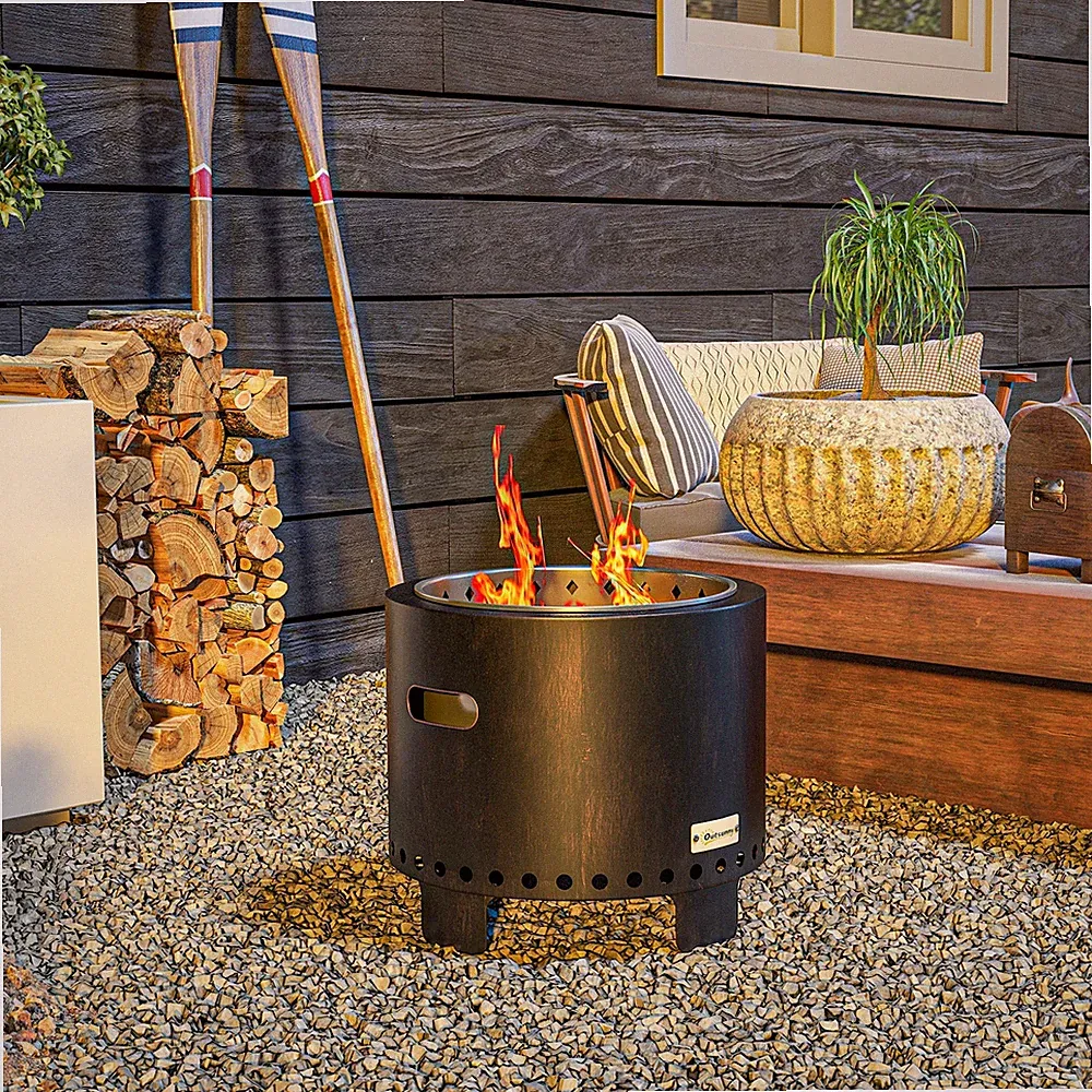 Feuerschale, rauchfreier Tischfeuer, Ø45 cm Feuerstelle mit Griff, Refurbished