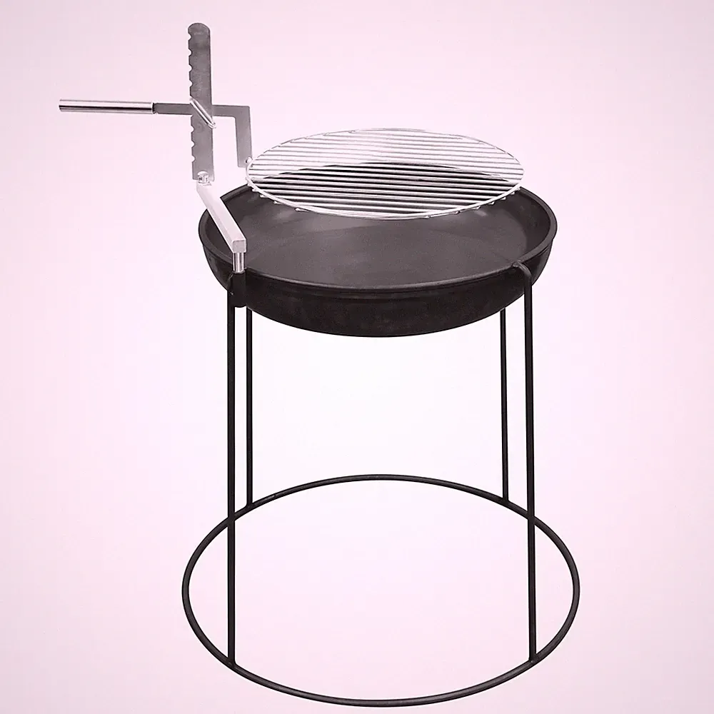 Feuerschale TRICRUS mit Grillaufsatz 56cm Garten Terasse Lagerfeuer Matt Schwarz