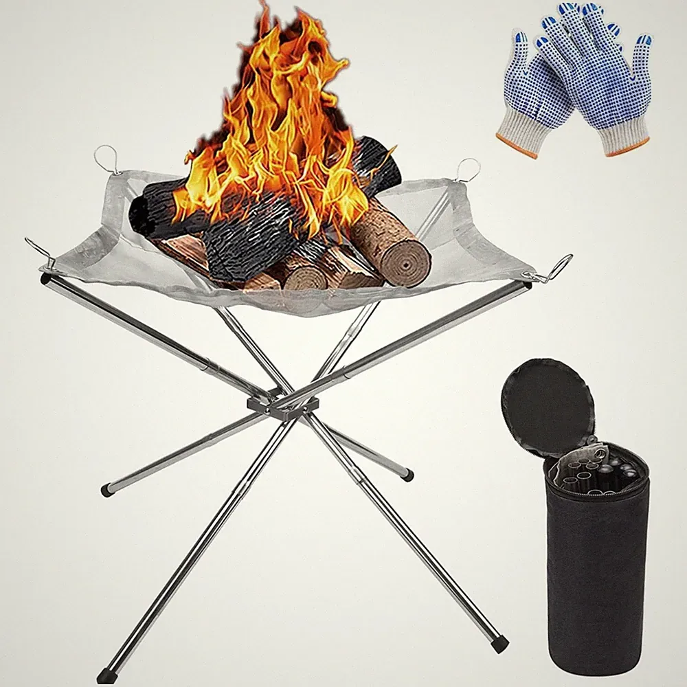 Feuerstelle Feuerkorb Grill Feuerschale Edelstahl faltbar outdoor Camping