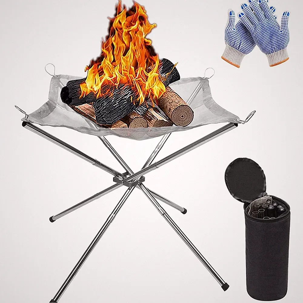 Feuerstelle, Grill, Feuerschale, Edelstahl, Outdoor, faltbar, Camping, Tasche