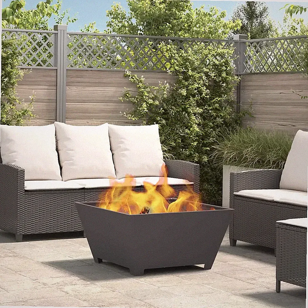 Feuerstelle Stahl Outdoor Feuerplatz Quadratischer Heizung für draußen vidaXL