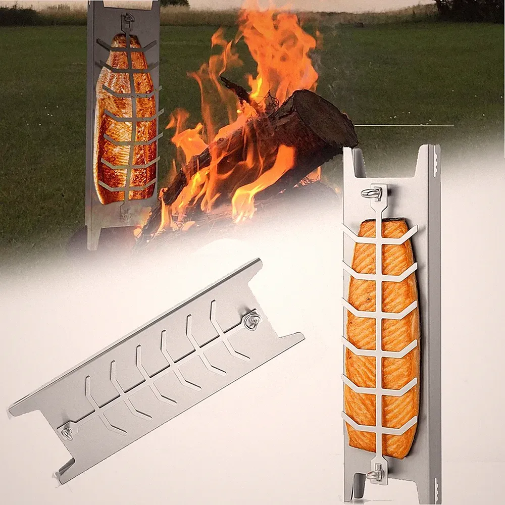 Flammlachsbrett Edelstahl Buche Feuerschale Flammlachsbretter Lachsbrett DE