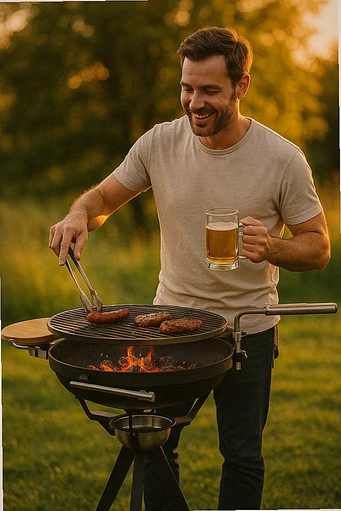 Hero24 SCHWENKGRILL MIT EDELSTAHLROST 54 CM FEUERSCHALE 57 cm