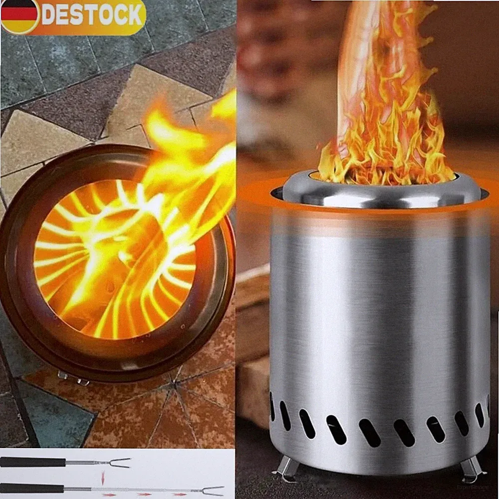 Rauchfreie Feuerschale, Feuerschale Rauchfrei Edelstahl, Raucharmer Tischkamin