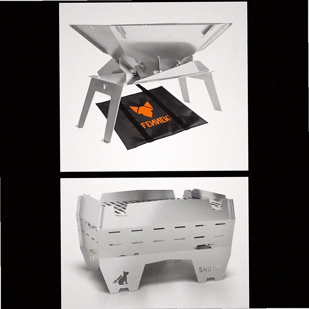 Skotti Mini & FENNEK Feuerschale Hexagon & Stand Up