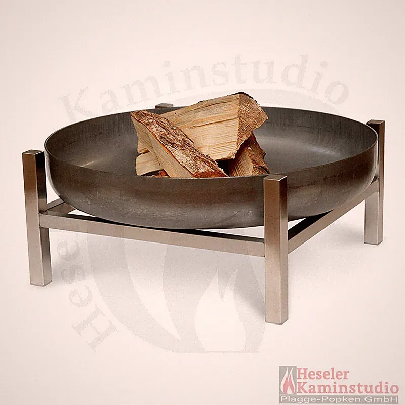 Svenskav Design Feuerschale Cube S (63 cm) aus 3,2 mm Rohstahl + Basis Edelstahl