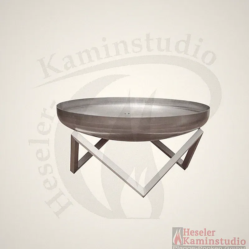Svenskav Feuerschale Z aus 2,5 mm Edelstahl XXL (63 cm) Schale + Basis Edelstahl