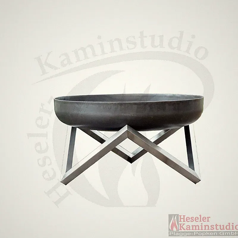 Svenskav Feuerschale Z aus 3,2 mm Rohstahl Größe XXL (63 cm) Basis Edelstahl