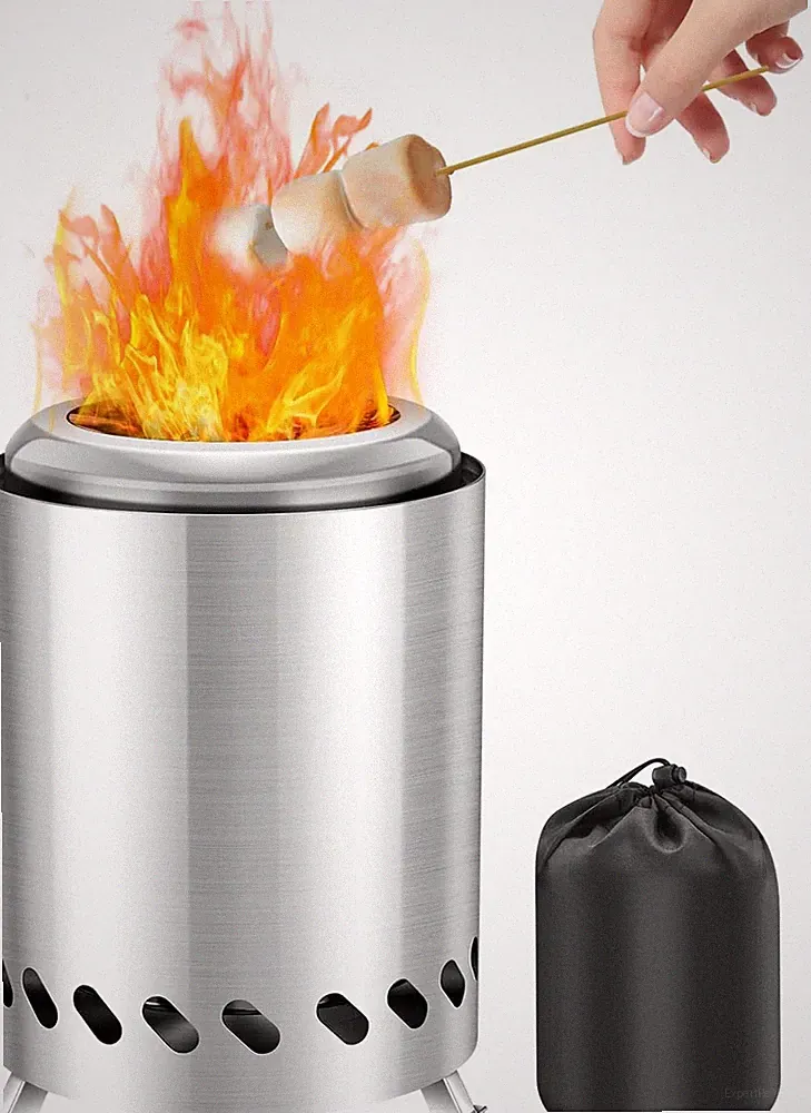 Tisch-Feuerstelle, 2025 verbesserter Edelstahl, rauchfrei, tragbare